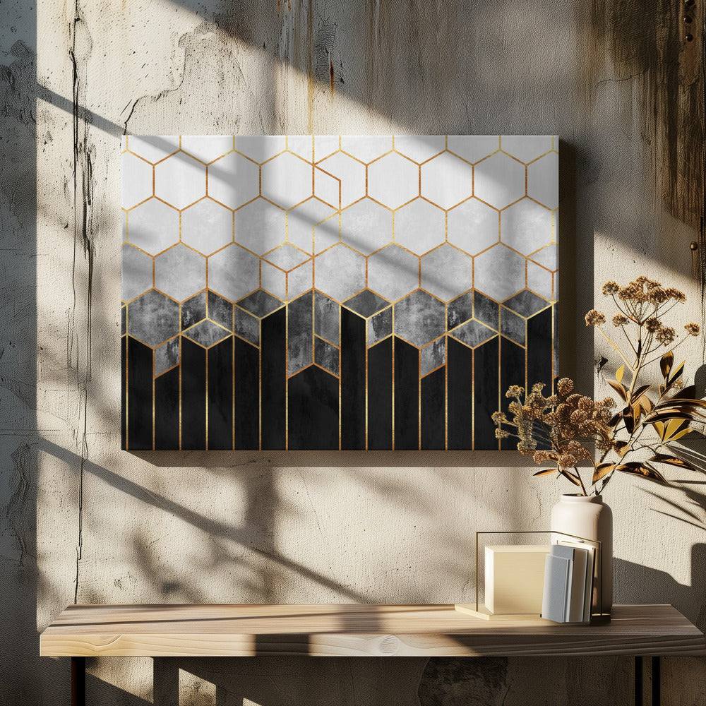 Art Prints of Soft Blue Gradient Cubes