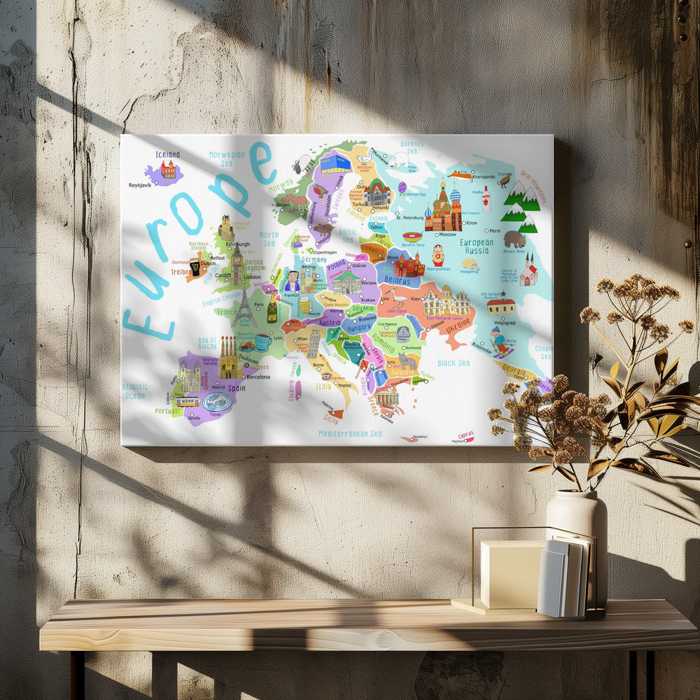 Illustrated Map of Europe by Map Illustrator Carla Daly