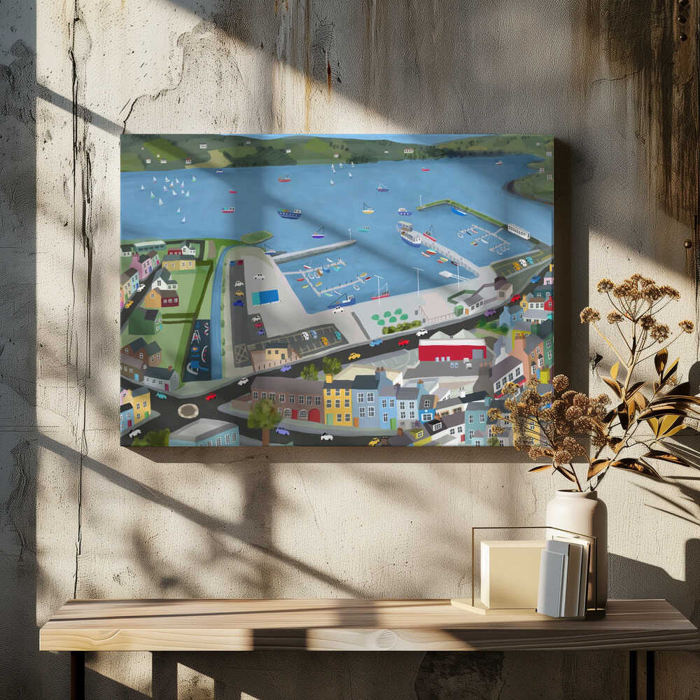 Arial View of Dingle Harbor by Irish Artist Carla Daly