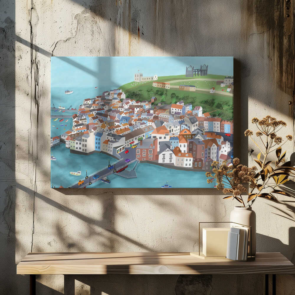 Aerial View of Beautiful Whitby by Artist Carla Daly