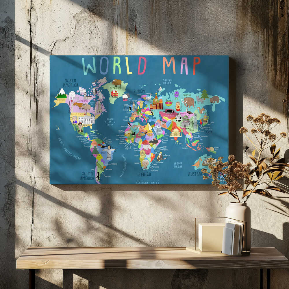 Our World Illustrated Map for Kids