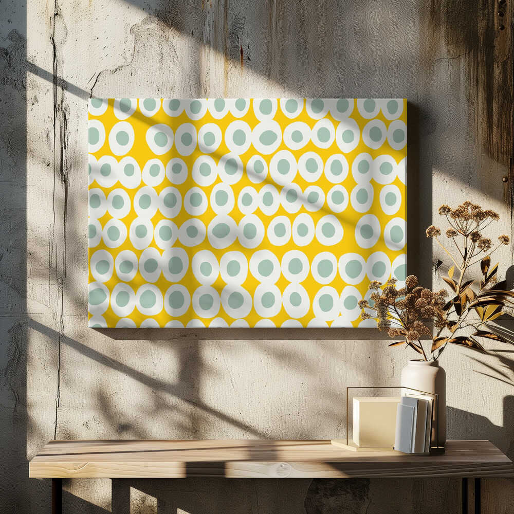 Wonderful bold dots yellow and mint pattern
