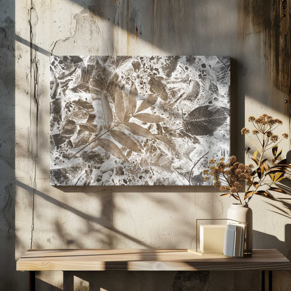 Autumn Leaves in sepia