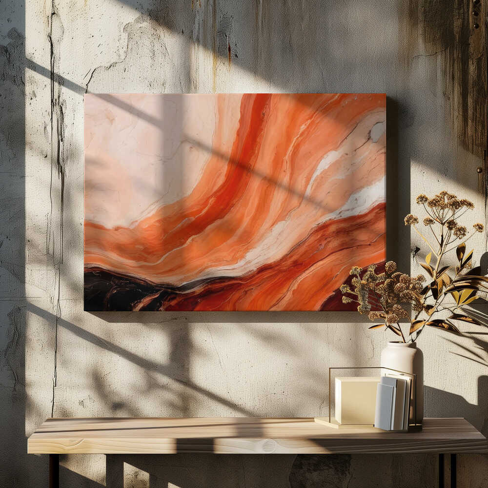 Orange And Beige Marbled Effect