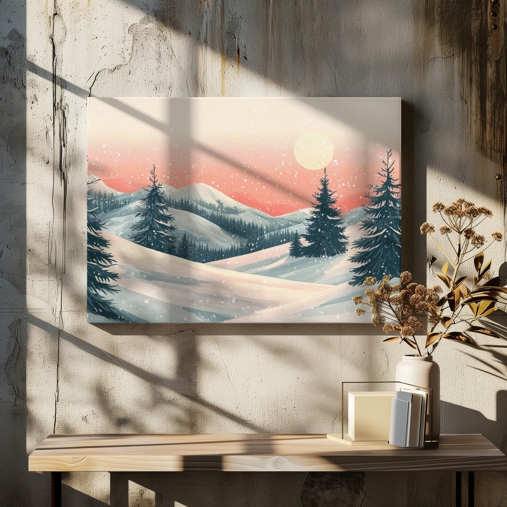 Snowy Winter Christmas Landscape