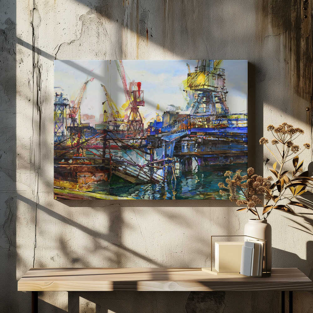 Ship repair plant, seascape