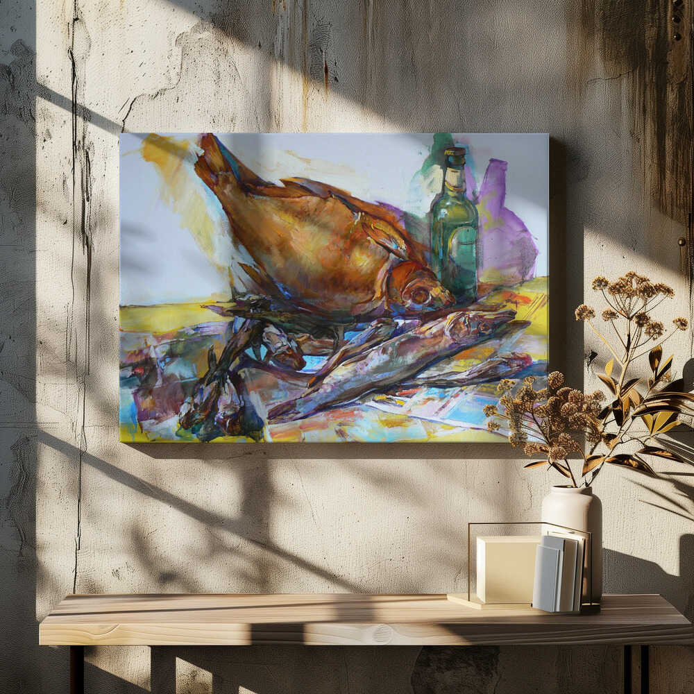 Still life with dried fish