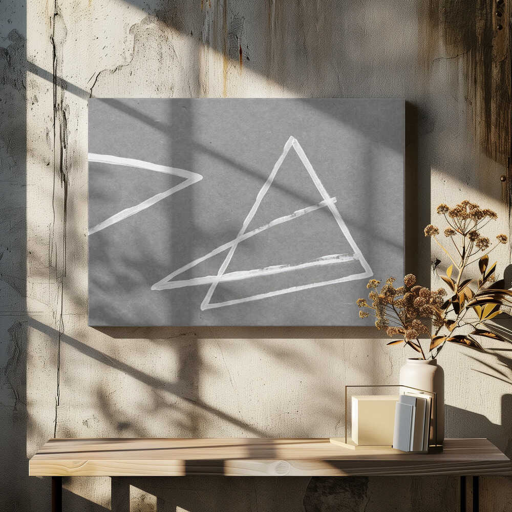 Geometric Triangles On A Gray Background