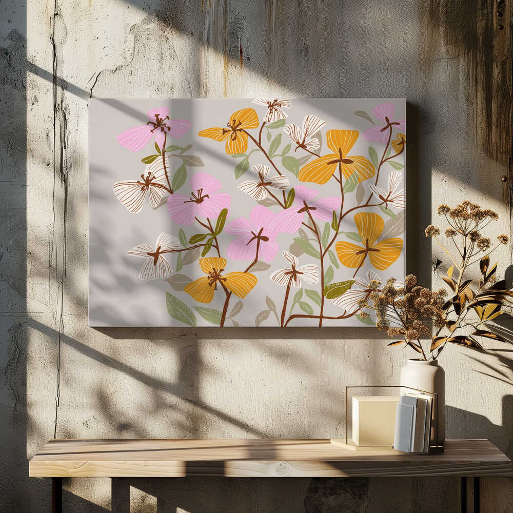 Orange and Pink Floral Pattern