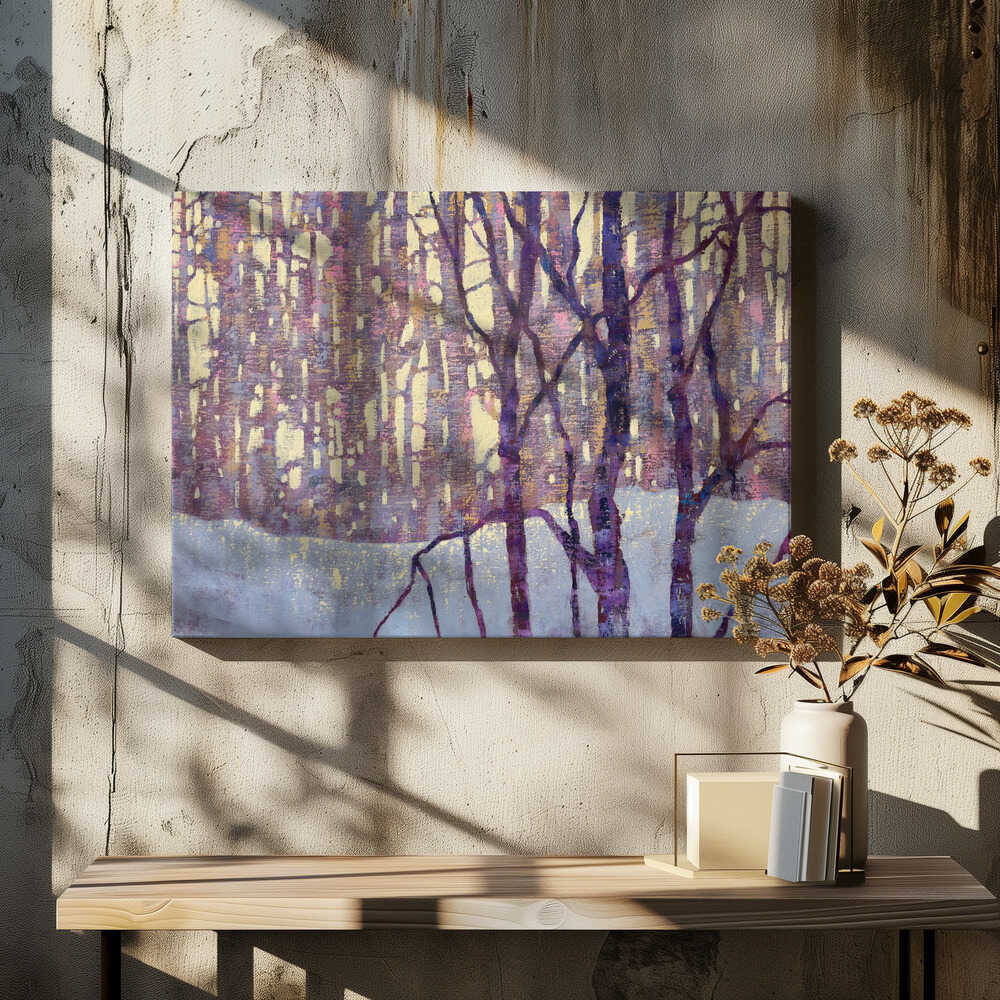 Winter Landscape with Birch Trees and Snow