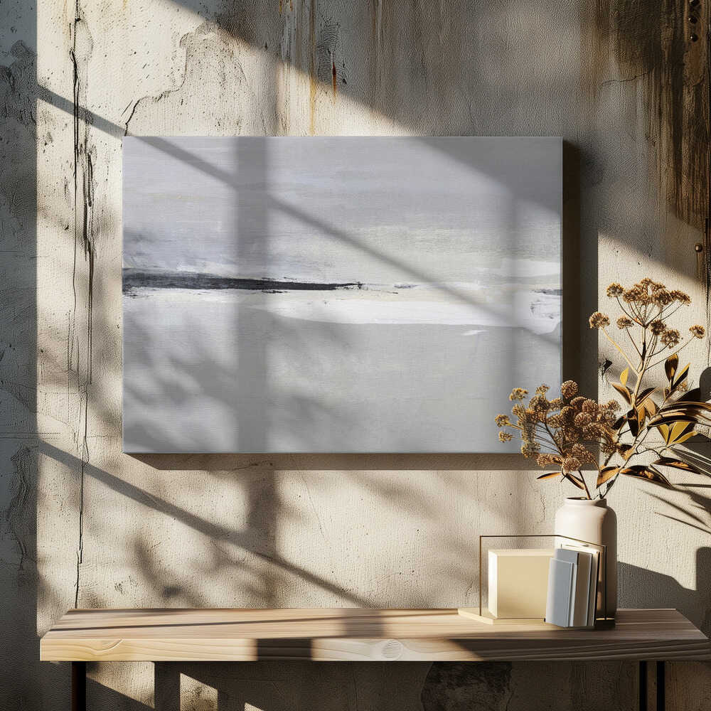 Serene Horizon with Soft Gray and White Tones