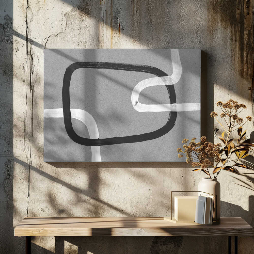 Black and White Curved Line