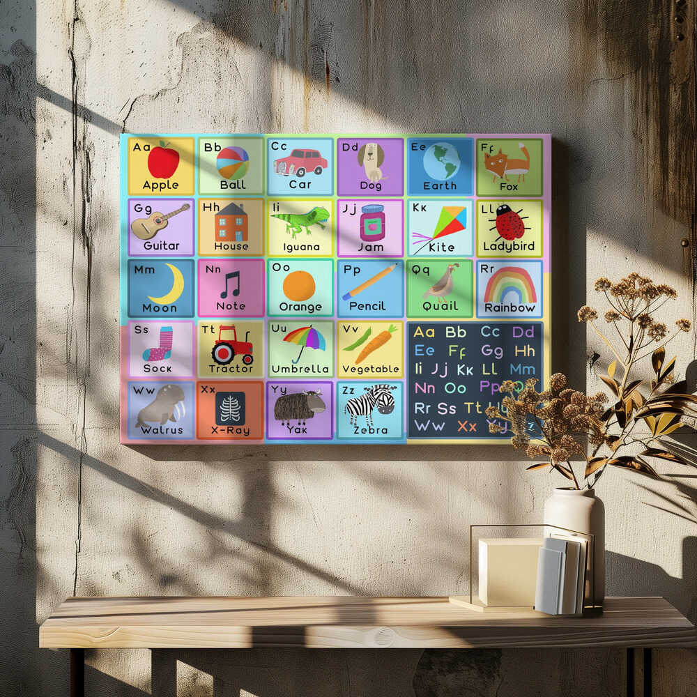 Alphabet Squares Educational Art By Carla Daly