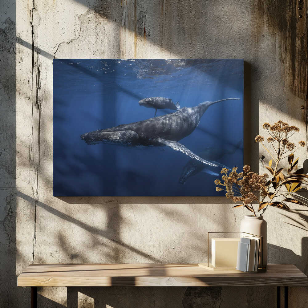 Humpback whale family's