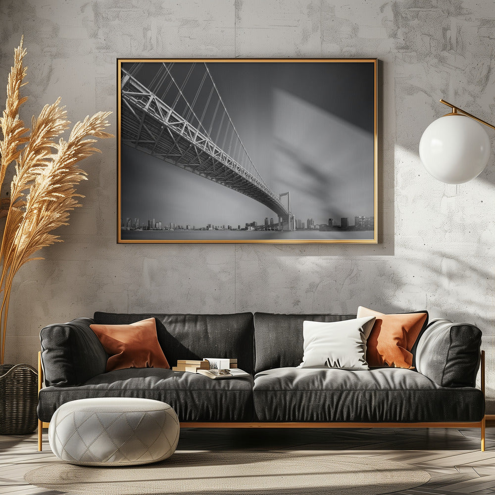 Art Prints of Bridge Profile Series @ Sumida River, Tokyo, Japan | No.0 | Rainbow Bridge Mk.I, 1993
