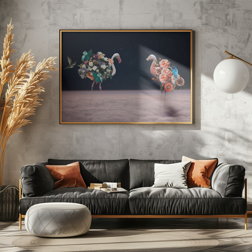 Canvas Art Print Flamingos