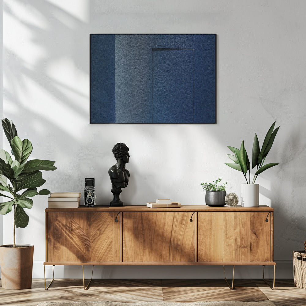 Art Prints of Blue minimalism or a secret door