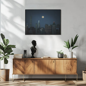 Art Prints of Super-moon over Manhattan