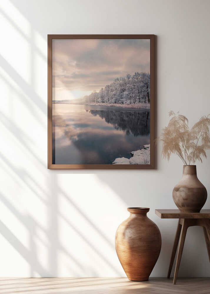 Ice slowly taking over the lake