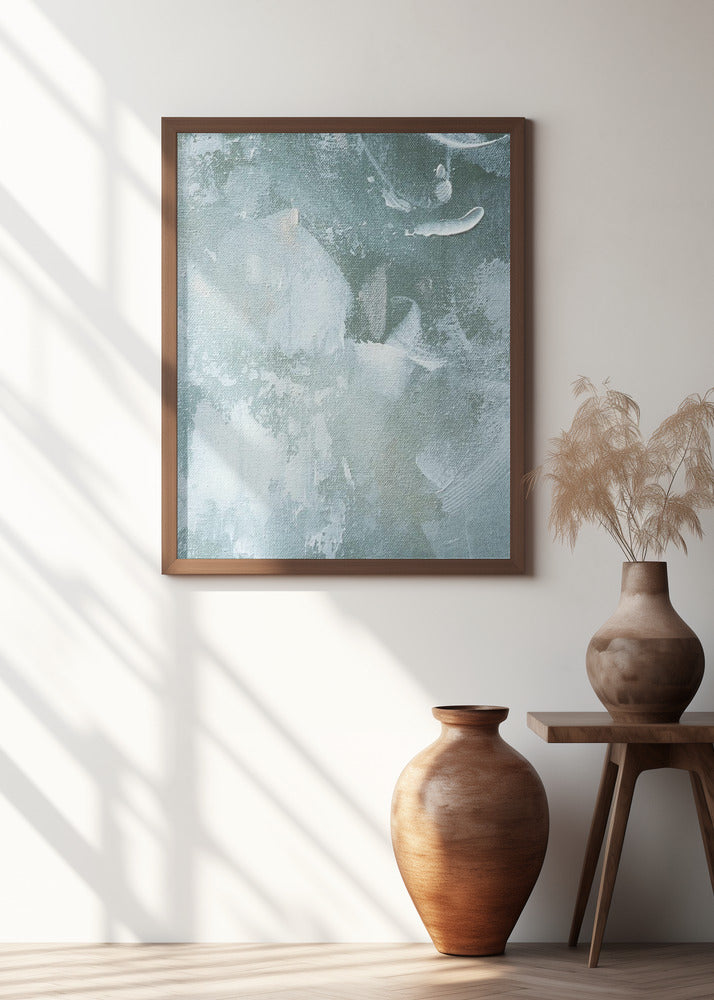 Art Prints of Green and White Acrylic No 3