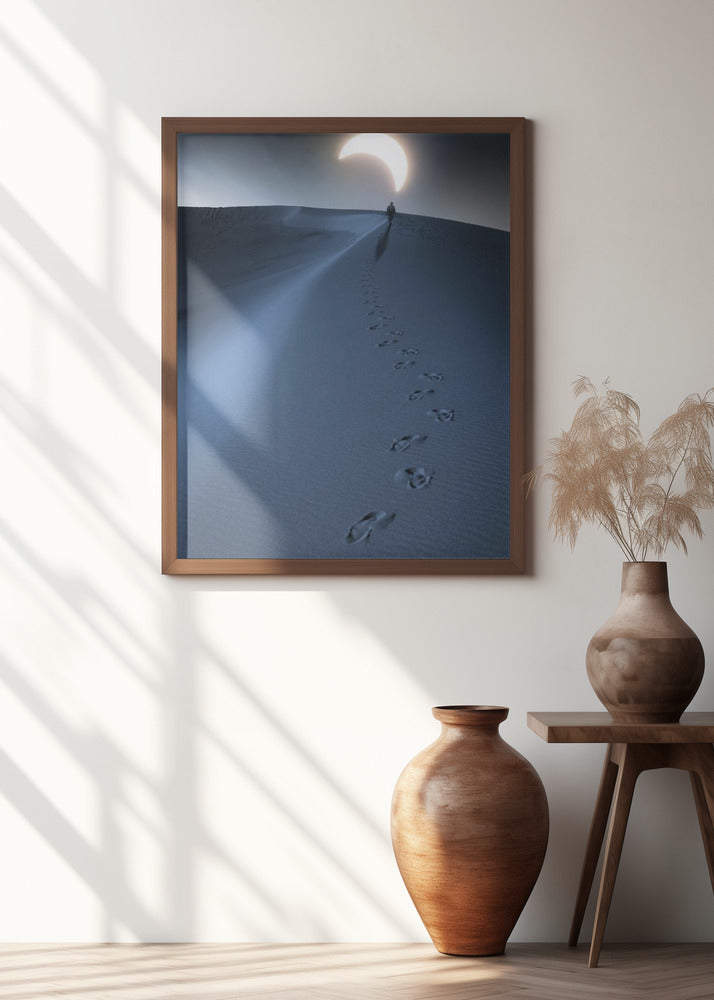 Walking under the silver sand moon