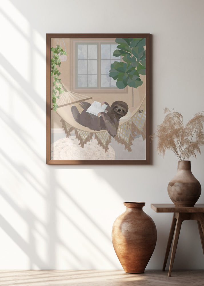 Lazy sloth in hammock