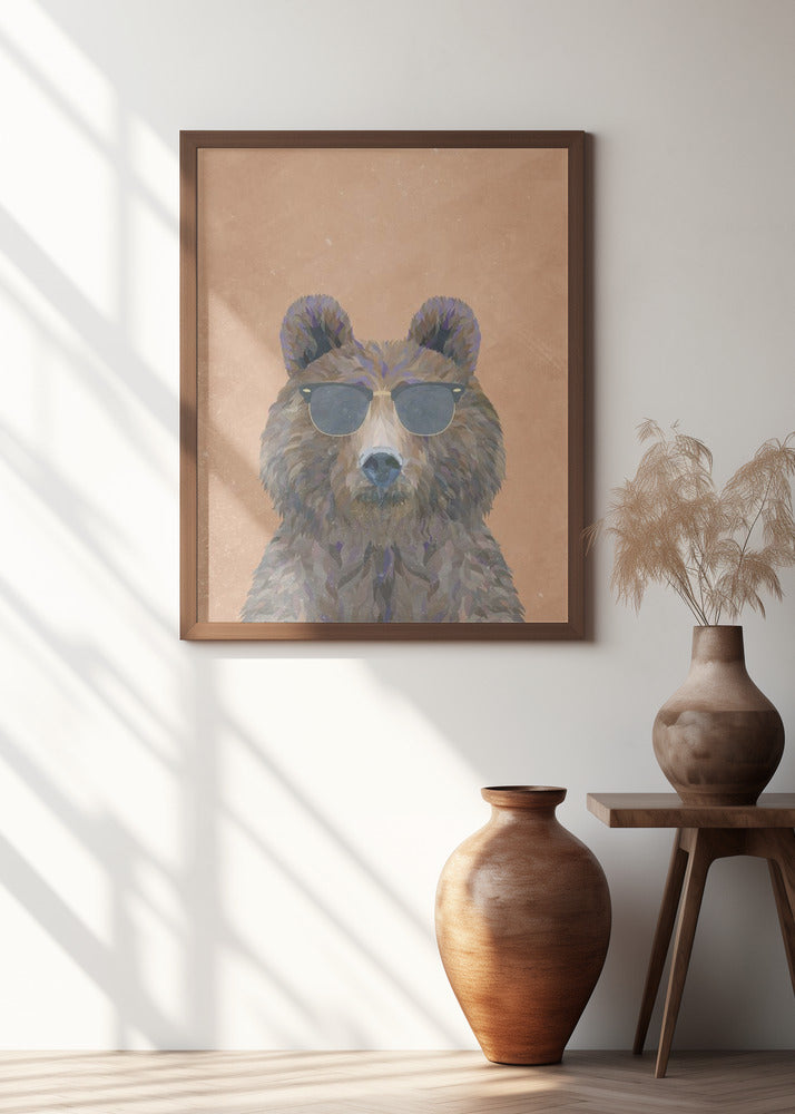 Canvas Art Print Cool Bear Portrait