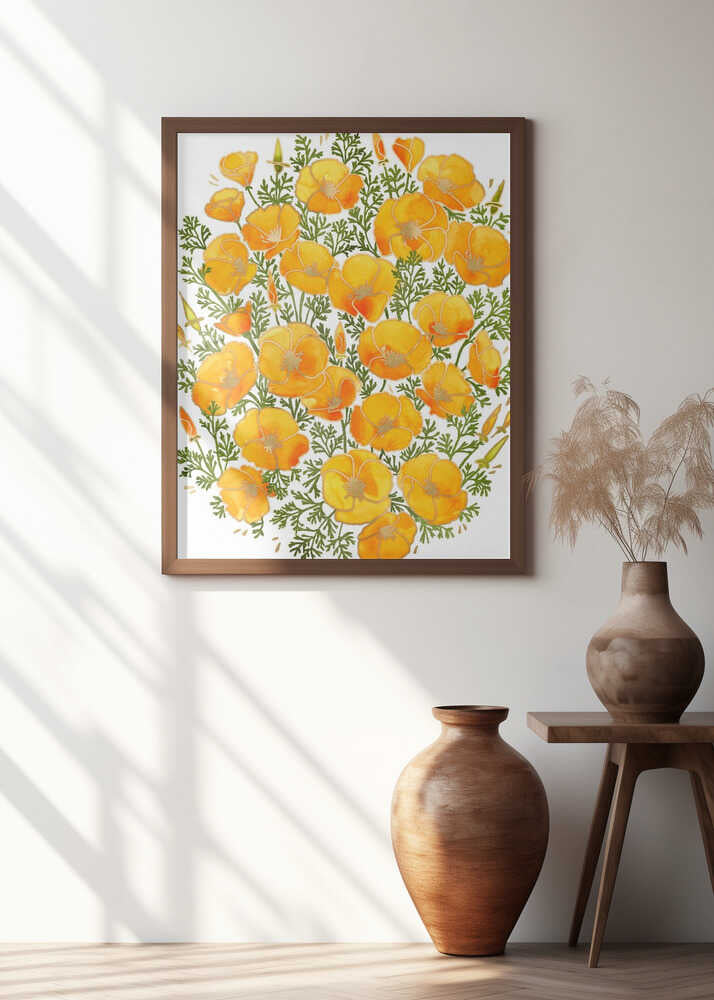 Gold accented California poppies