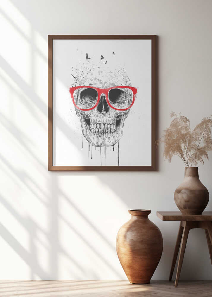 Skull with red glasses
