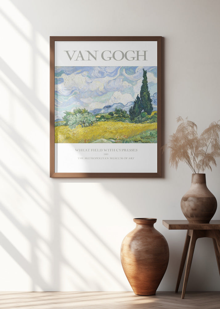 Wheat Field With Cypresses