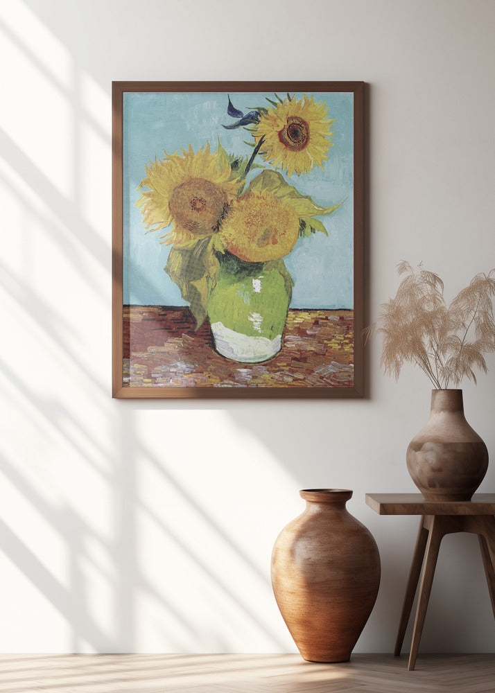 Vase With Three Sunflowers