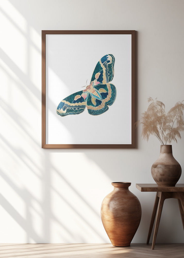 Green White Moth Butterfly