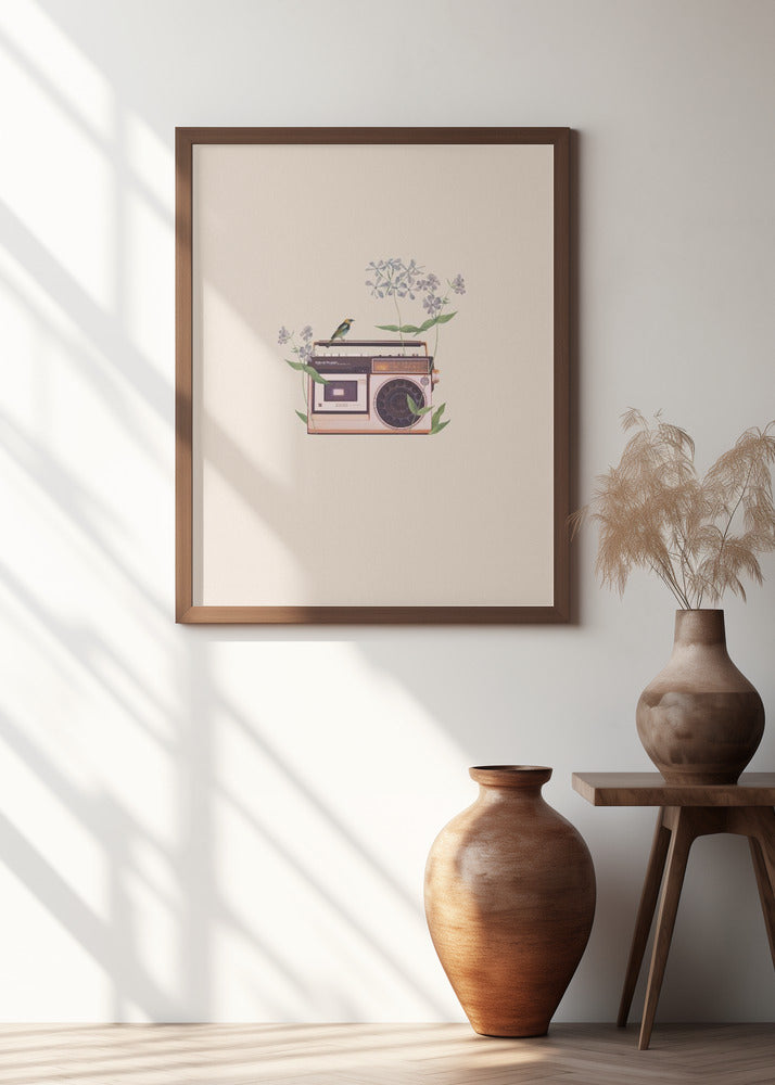 Floral vintage radio