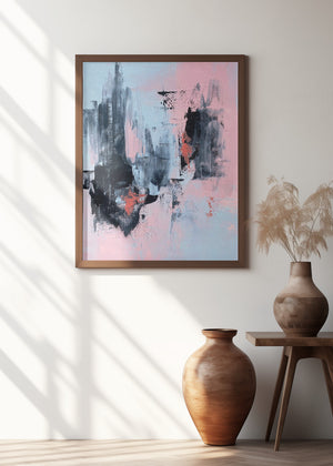 Art Prints of Pink and Grey Abstract 3