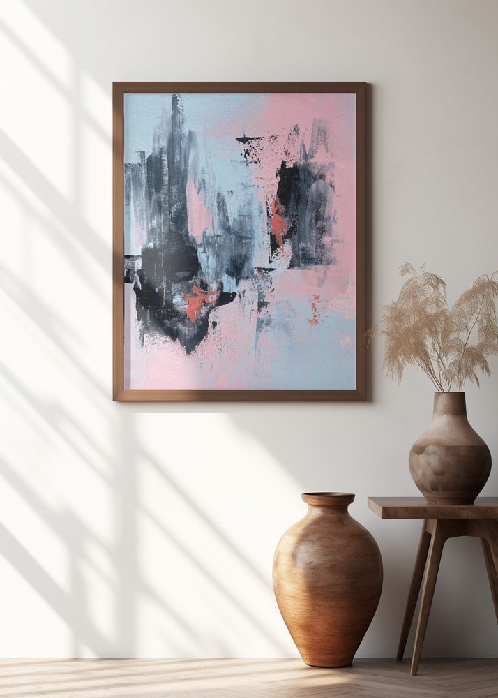 Art Prints of Pink and Grey Abstract 3
