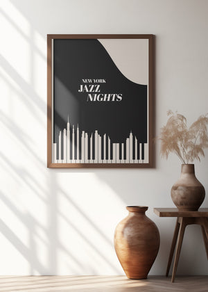 Art Prints of Jazz Nights Nyc   Black