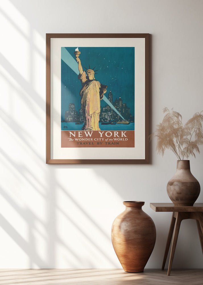 New York, the Wonder City of the World Travel By Train (1927) Poster By Adolph Treidler