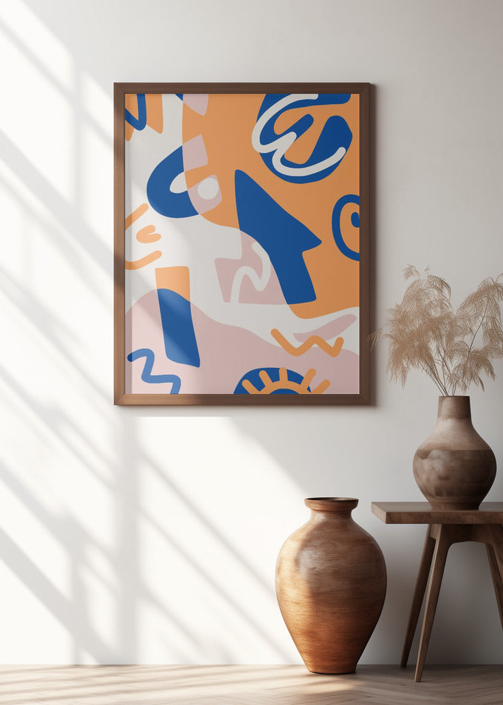 Abstract Shapes In Blue and Orange