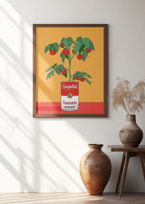 Art Prints of Campbells Soup Tomato Plant Retro Illustration