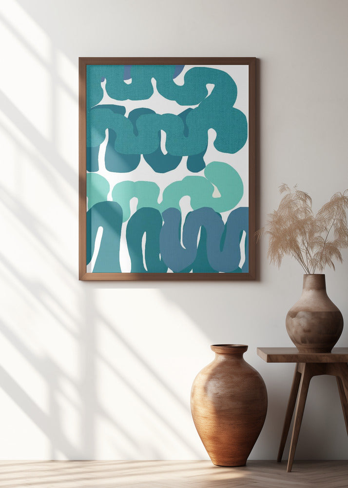 Art Prints of Blue Squiggles 3