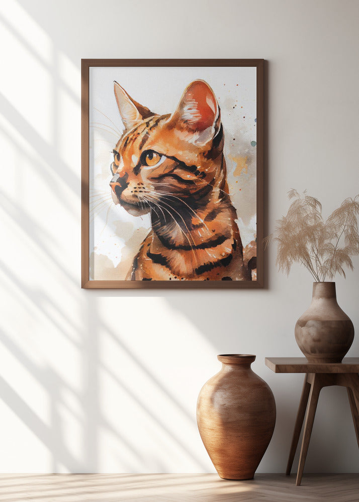 Cat watercolor painting animal