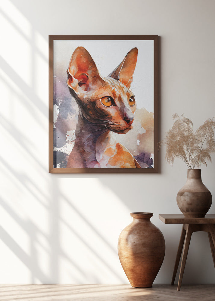 Cat watercolor painting animal