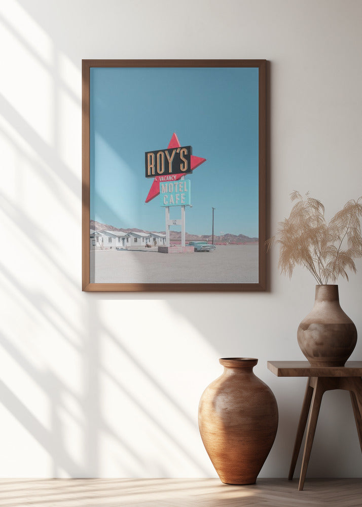 Art Prints of Roy's Motel Cafe Retro Sign