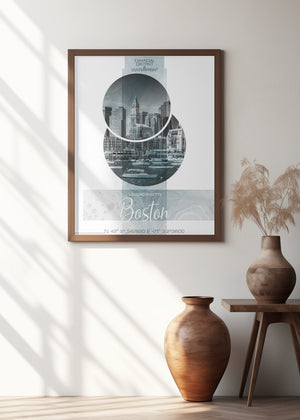 Art Prints of Poster Art BOSTON Waterfront | turquoise marble