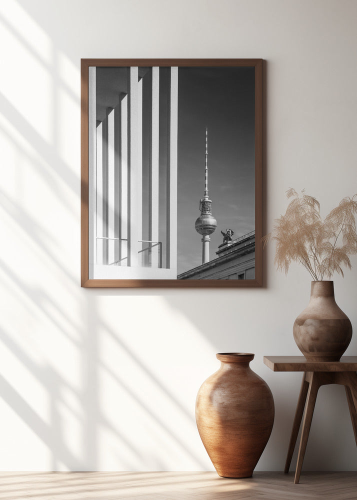 Art Prints of BERLIN MONOCHROME Television Tower & Museum Island