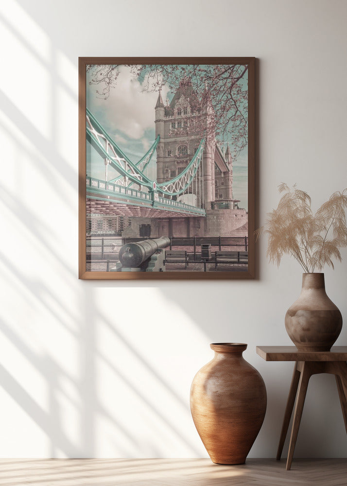 Art Prints of LONDON Tower Bridge in Detail | urban vintage style