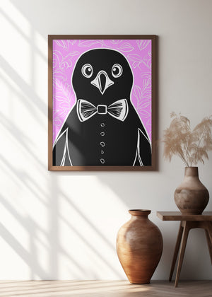 Art Prints of Penguin with bow tie