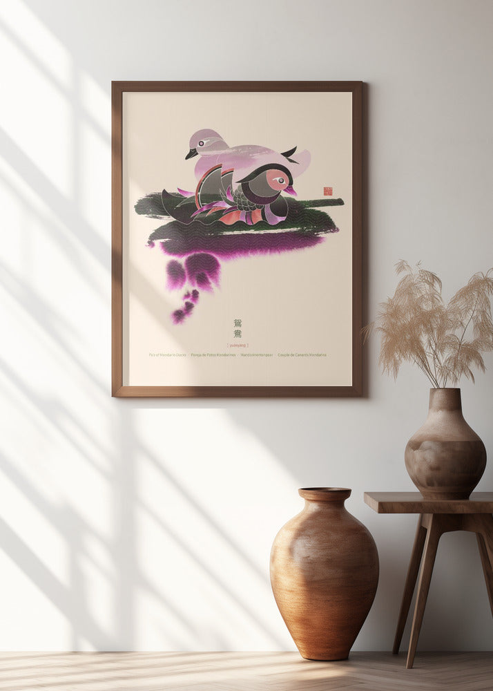 Art Prints of Pair of Mandarin Ducks