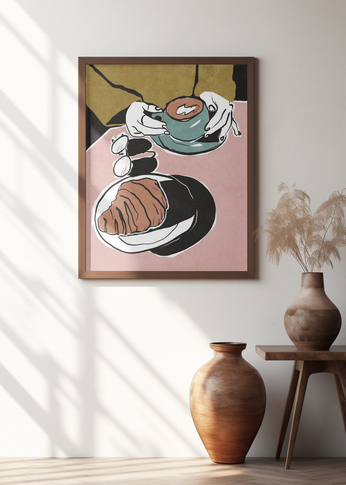 Art Prints of Croissant et café au lait