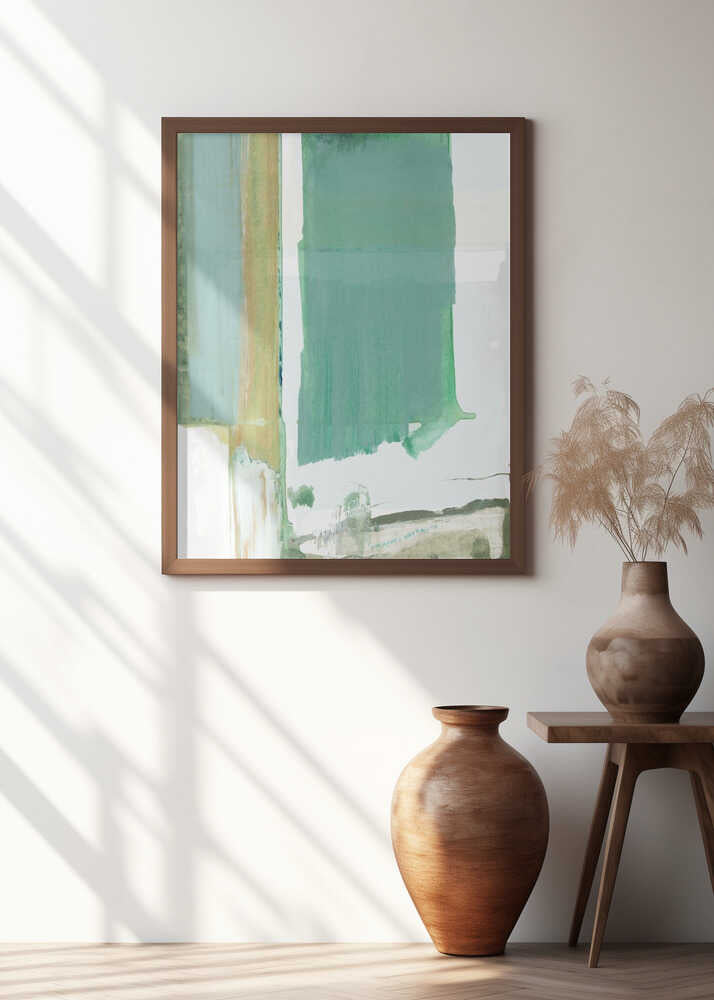 Aqua Blue Abstract On White 2